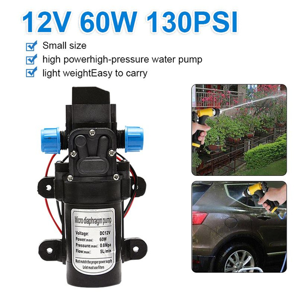 12V 60W 5L / MIN Насос для воды автомойки (миниатюрный мембранный насос ...