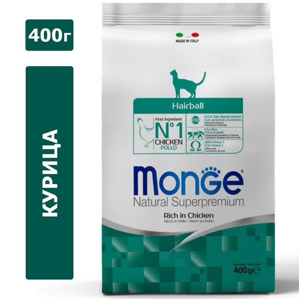 Корм для домашних животных Monge Cat Hairball, для кошек 400 г 70005227 ...