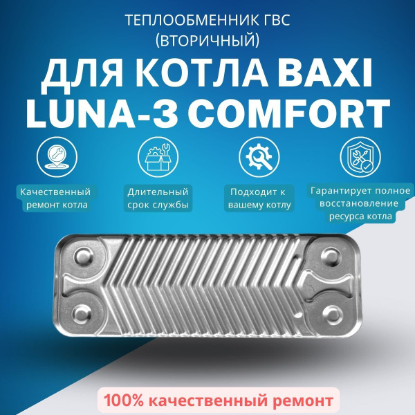 Запчасти и аксессуары для котлов Моё тепло Теплообменник ГВС (вторичный ...
