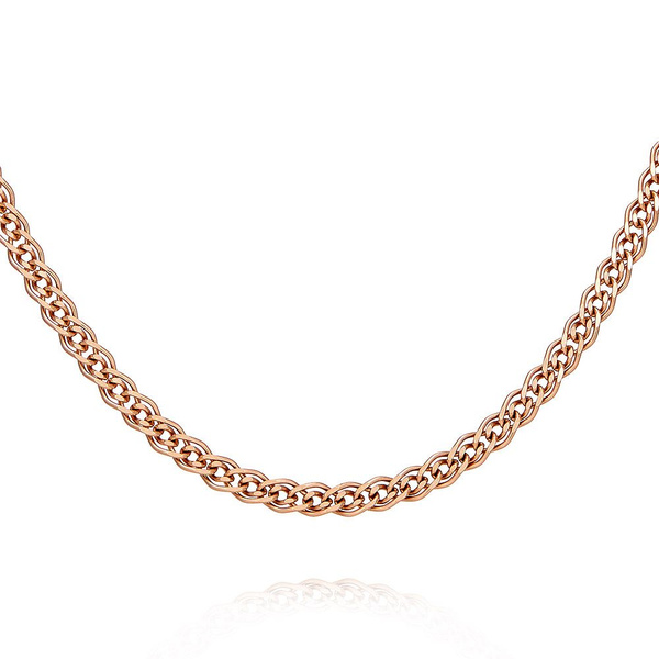 Цепь GOLD CENTER, красное золото, 585 проба, пустотелая, плетение нонна, длина 5