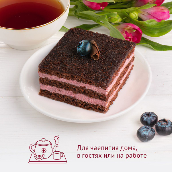Торт бисквитный "Шоколадно-черничный" Русская Нива, 340 г - купить с ...