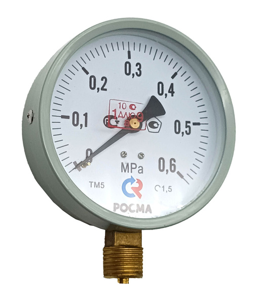 Манометр Росма ТМ-510Р.00 (0-0,6MPa) G1/2. 1,5.М2 (от 0 до 6 бар ...