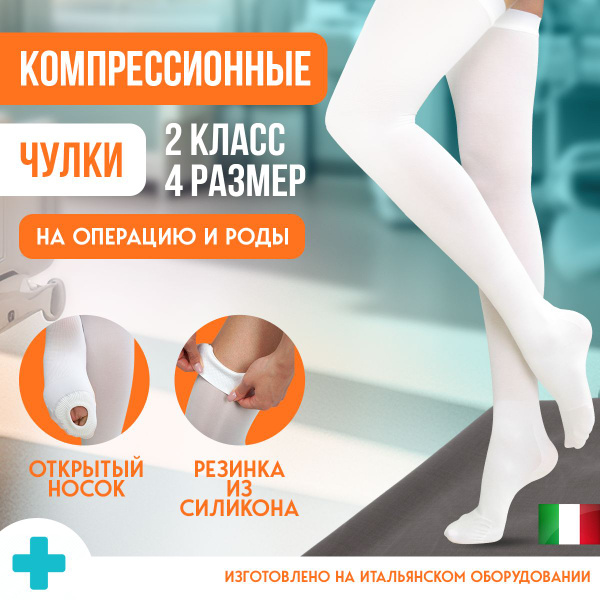 Чулки компрессионные Medicaland белый, 2 класс компрессии - купить с ...