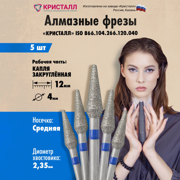 Фреза для аппаратного маникюра Кристалл капля - купить по выгодной цене ...