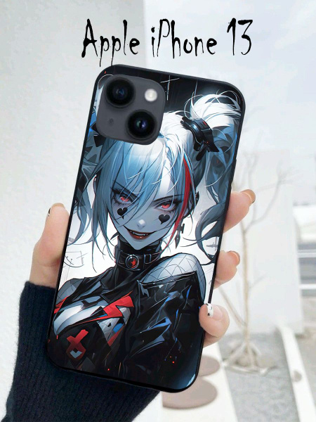 Чехол на айфон 13 аниме, чехол для iphone 13 с принтом, черный, матовый ...