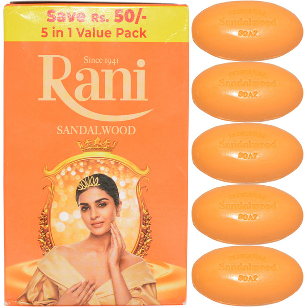 Мыло сандаловое 5 шт. х 70 гр. Rani SandalWood с экстрактом масла ...