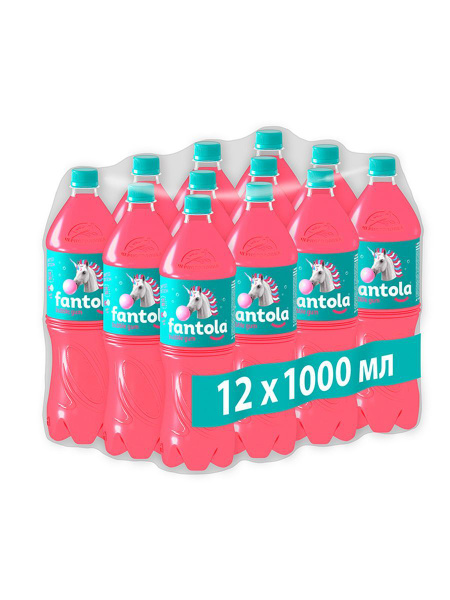 Газированный напиток Fantola Bubble Gum (Фантола) ПЭТ 1л х12 шт ...