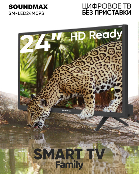 Soundmax Телевизор Smart SM-LED24M09S с ПО Family 24" HD, черный ...