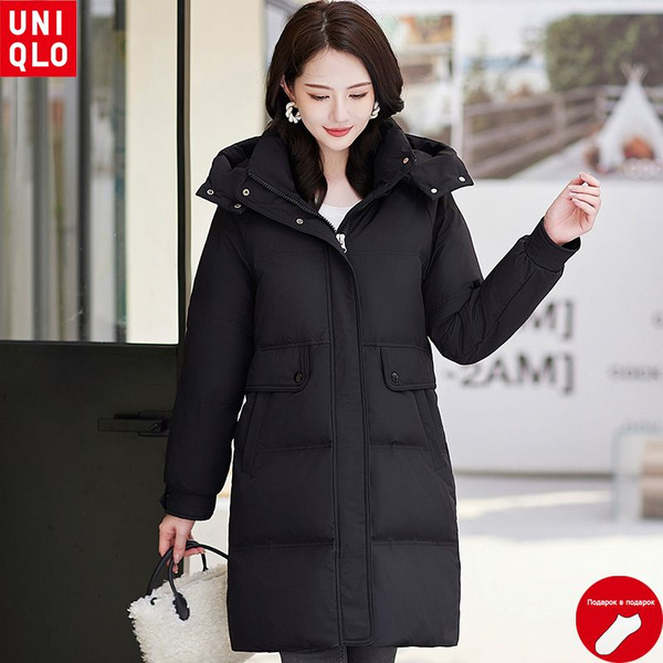Пальто Uniqlo, Еврозима, размер 56, цвет черный, Полиэфир - купить по ...