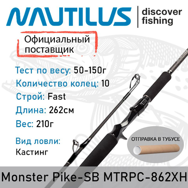 Спиннинг Nautilus Monster Pike_черный, от 50 гр купить c доставкой на ...