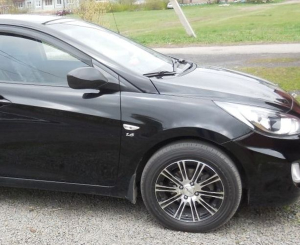 Крыло HYUNDAI SOLARIS Хендай Солярис (2010-2017) MZH - ЧЕРНЫЙ переднее ...