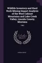 Wildlife Inventory and Hard Rock Mining Impact Analysis of the West Cabinet Mountains and Lake Creek Valley, Lincoln County, Montana. 1980 - Gayle Joslin