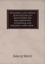 Urkunden und andere Actenstucke zur Geschichte der Herzogthumer Schleswig und Holstein unter dem . - Georg Waitz