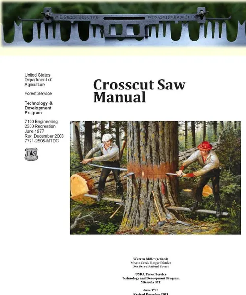 Обложка книги Crosscut Saw Manual, United States Department of Agriculture