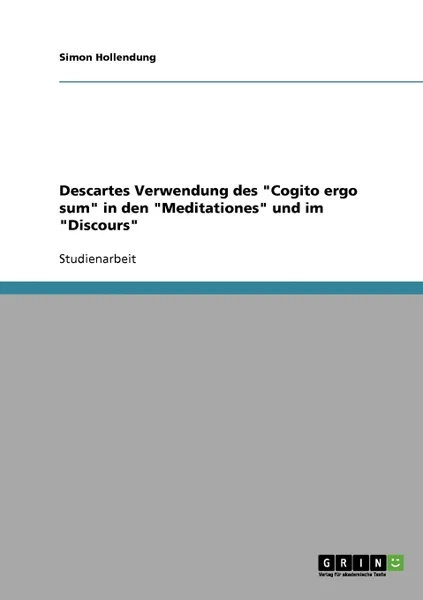 Обложка книги Descartes Verwendung des 