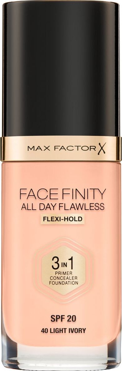 фото Max Factor Тональная основа 3в1, SPF 20 "Facefinity All Day Flawless", тон №40 (light ivory), 30 мл