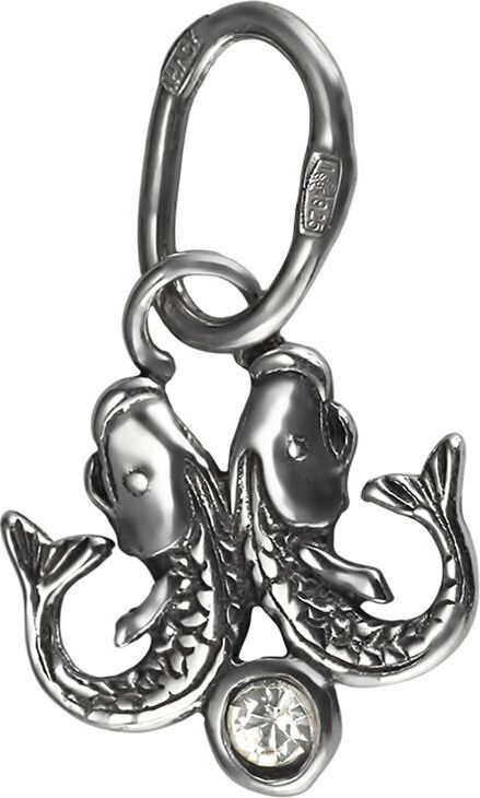 фото Подвеска/кулон Самородок Рыбы из серебра с стразами