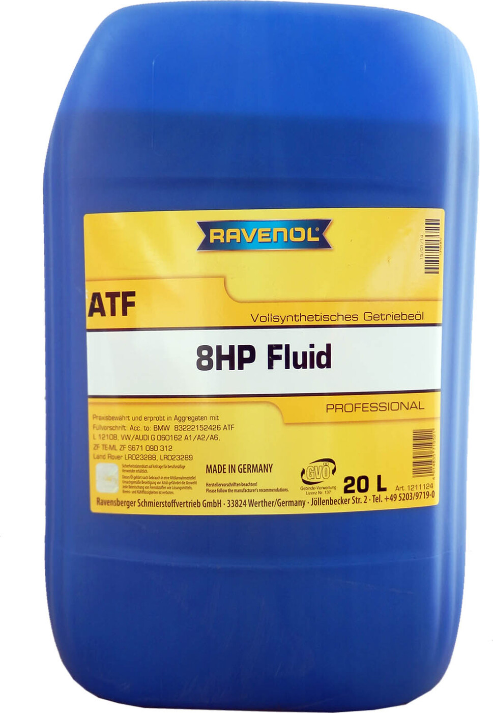 фото Трансмиссионное масло RAVENOL ATF 8 HP Fluid (20л) new