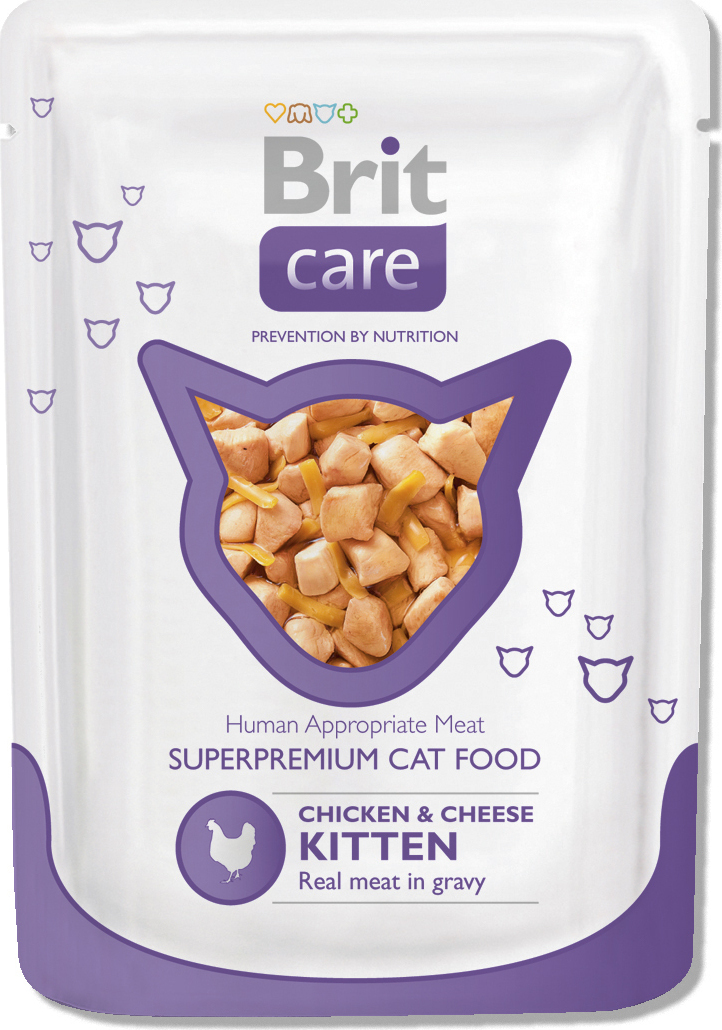 фото Brit Care влажный корм для котят всех пород, курица с сыром (80 гр)