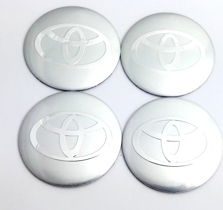 фото Наклейки на колесные диски Тойота серебро Mashinokom d 56mm