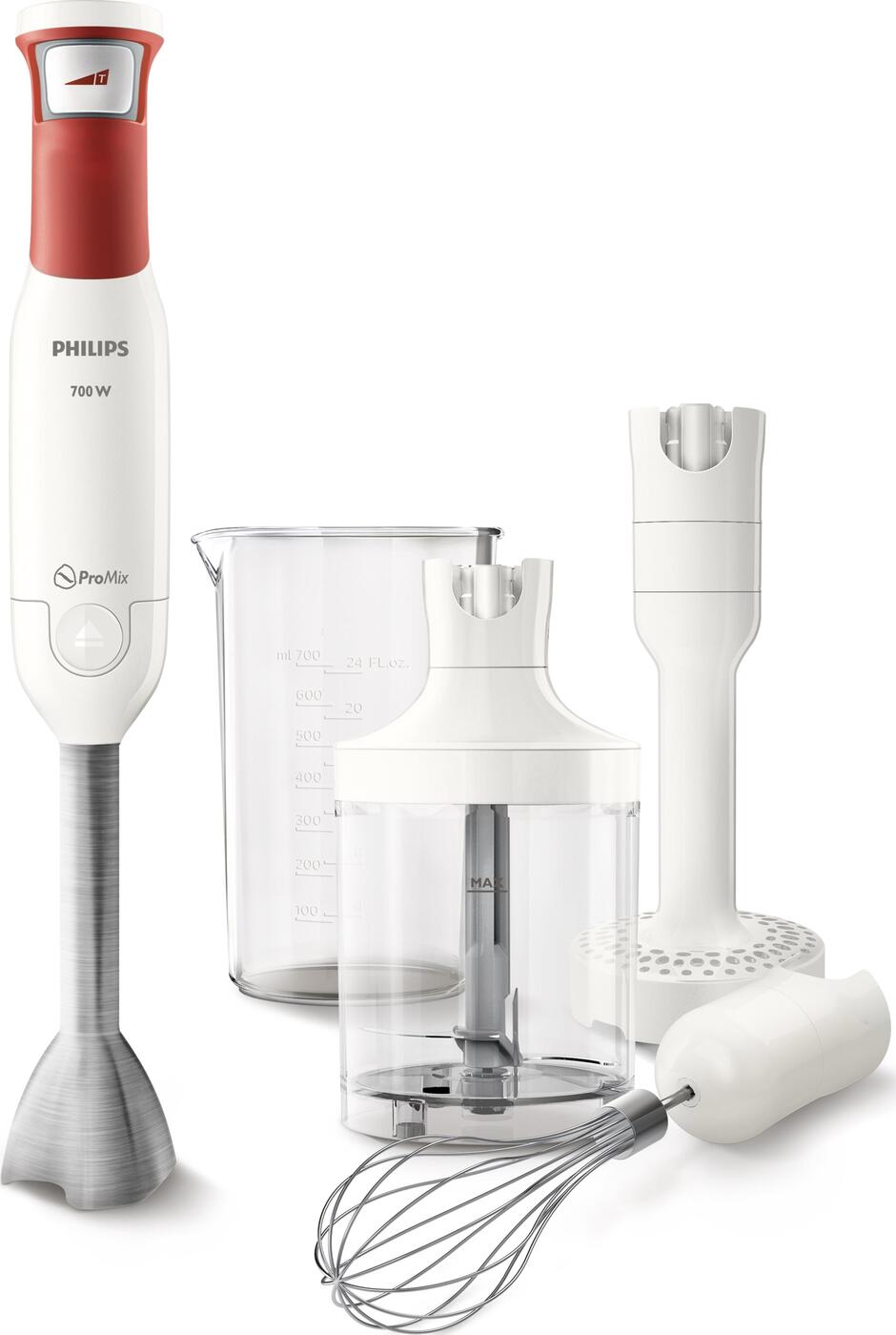 Погружной блендер Philips HR2645/40 Viva Collection, белый, красный ...