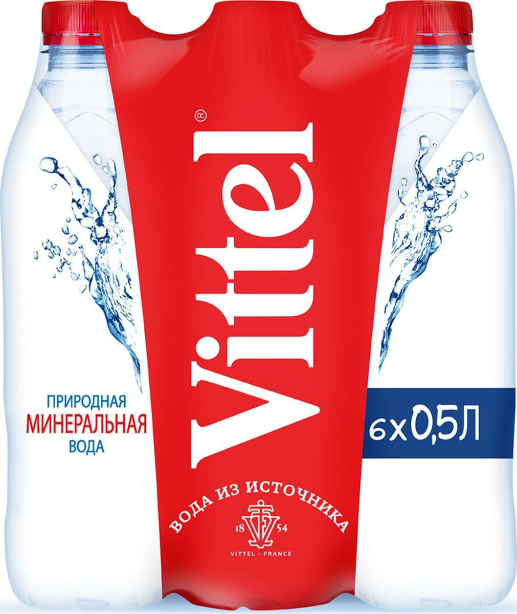 Вода минеральная питьевая Vittel (Виттель) 6 шт по 0,5 л, пэт