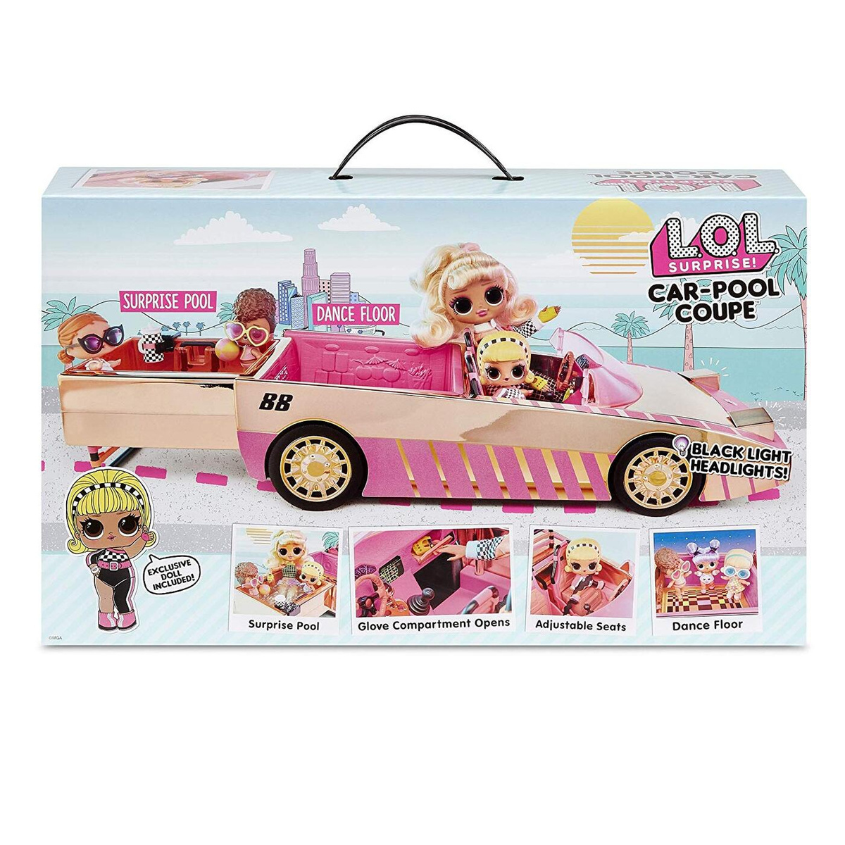 lol surprise avtomobil s bassejnom i kukla lol