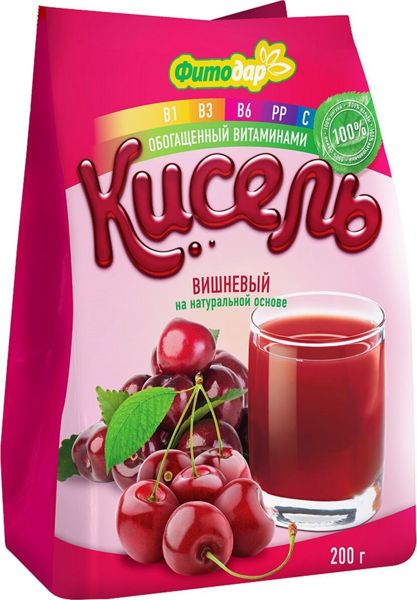 Кисель Фитодар "Вишневый", витаминизированный, 15 шт по 200 г — купить ...