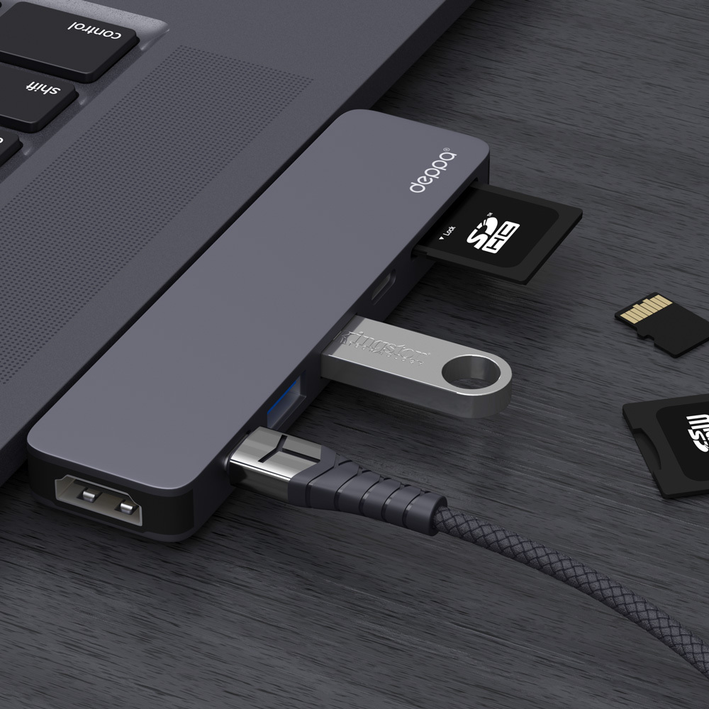 Deppa usb c. USB-C адаптер deppa для MACBOOK 7-В-1 73121. Adapter deppa USB-C для MACBOOK. Адаптер deppa для MACBOOK 7в1 (графитовый). 7-В-1: USB-C, HDMI,Thunderbolt 3, 2 USB-C, SD, MICROSD.