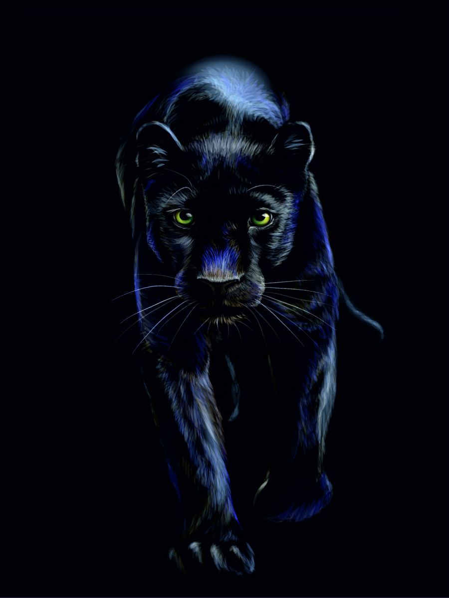 Статуэтка пантера черная для интерьера