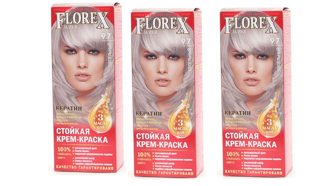 Краска для волос florex пепельный