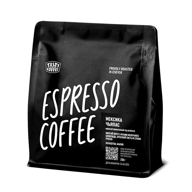 Кофе в зернах Tasty Coffee Мексика Чьяпас, 250 г