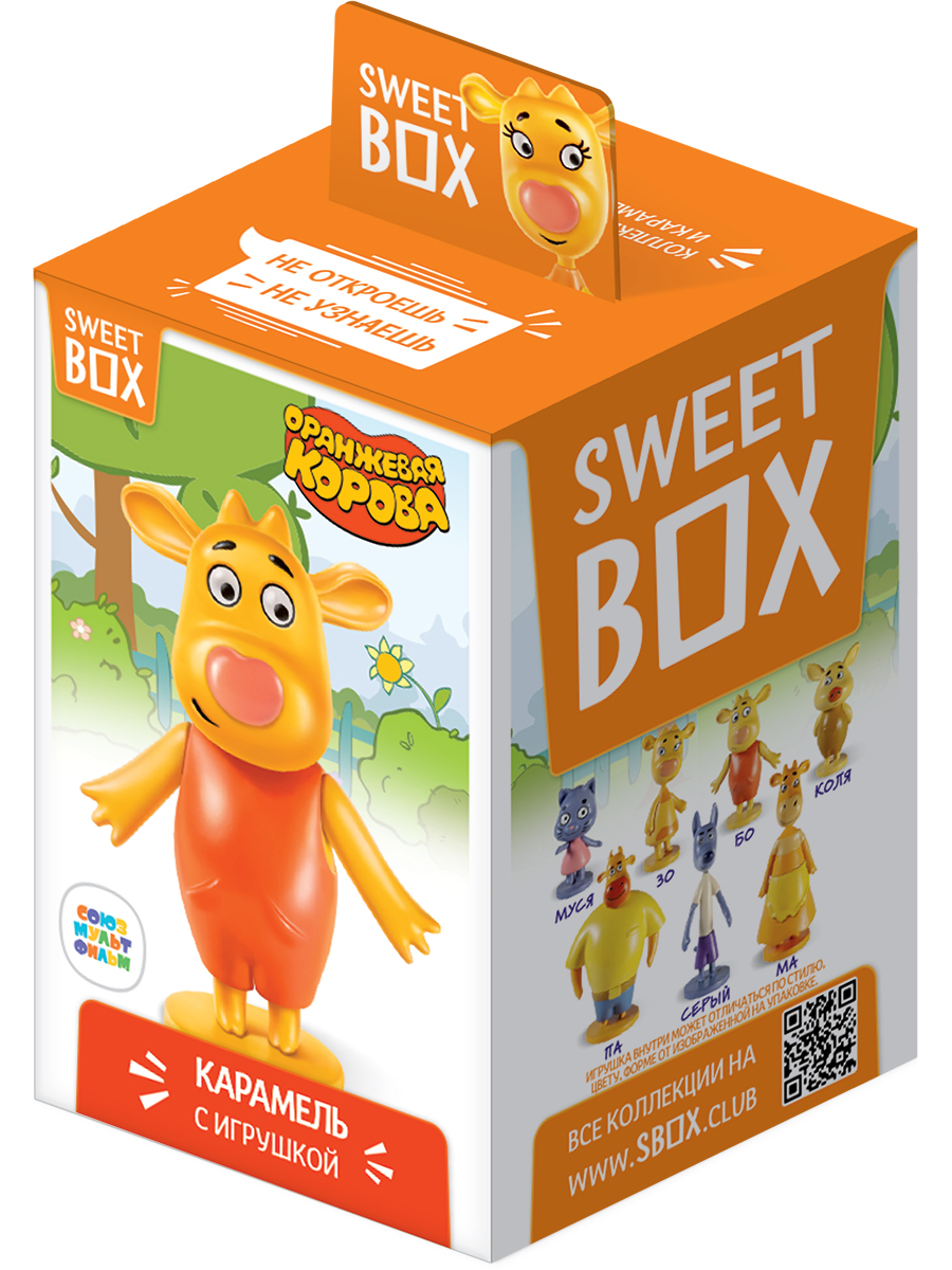 Sweet Box Конфитрейд СВИТБОКС ОРАНЖЕВАЯ КОРОВА Карамель с игрушкой, 11,4г  (штука) - купить с доставкой по выгодным ценам в интернет-магазине OZON  (302608090)