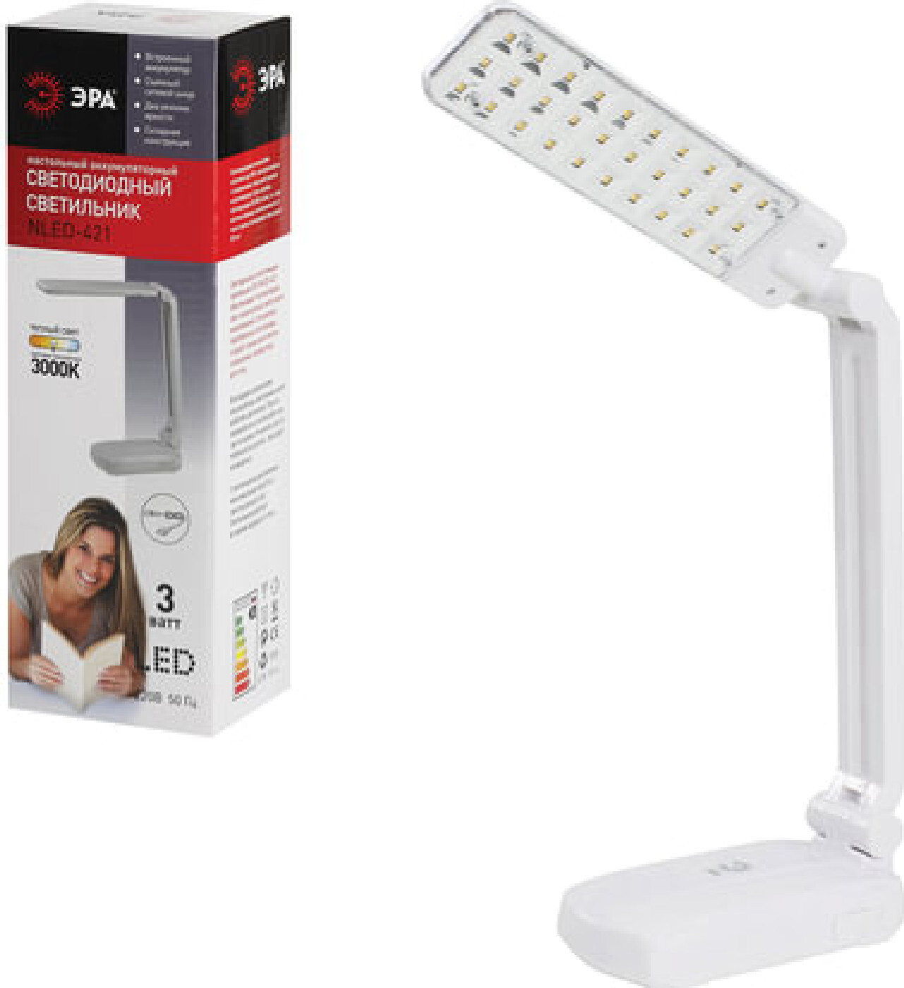 Светильник настольный ЭРА NLED-421, на подставке, светодиодный ...