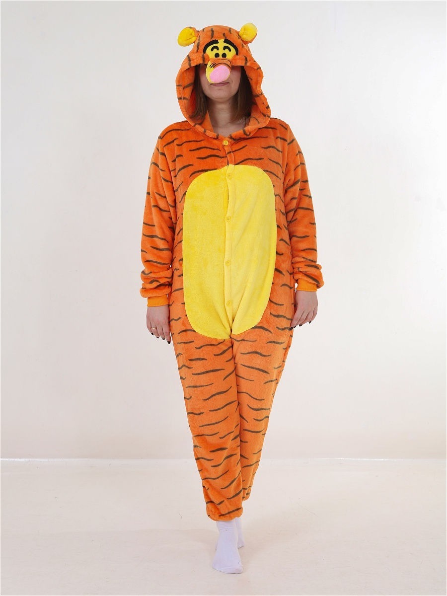 Кигуруми тигр 3D, Женский, На любой сезон, размер 38, материал Велсофт ...