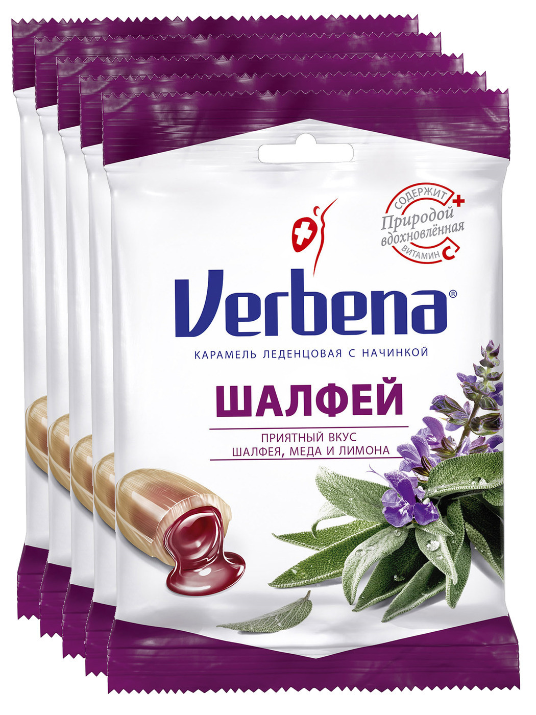 Леденцы Verbena Шалфей, 5 пачек по 60 г - купить с доставкой по выгодным  ценам в интернет-магазине OZON (549569117)