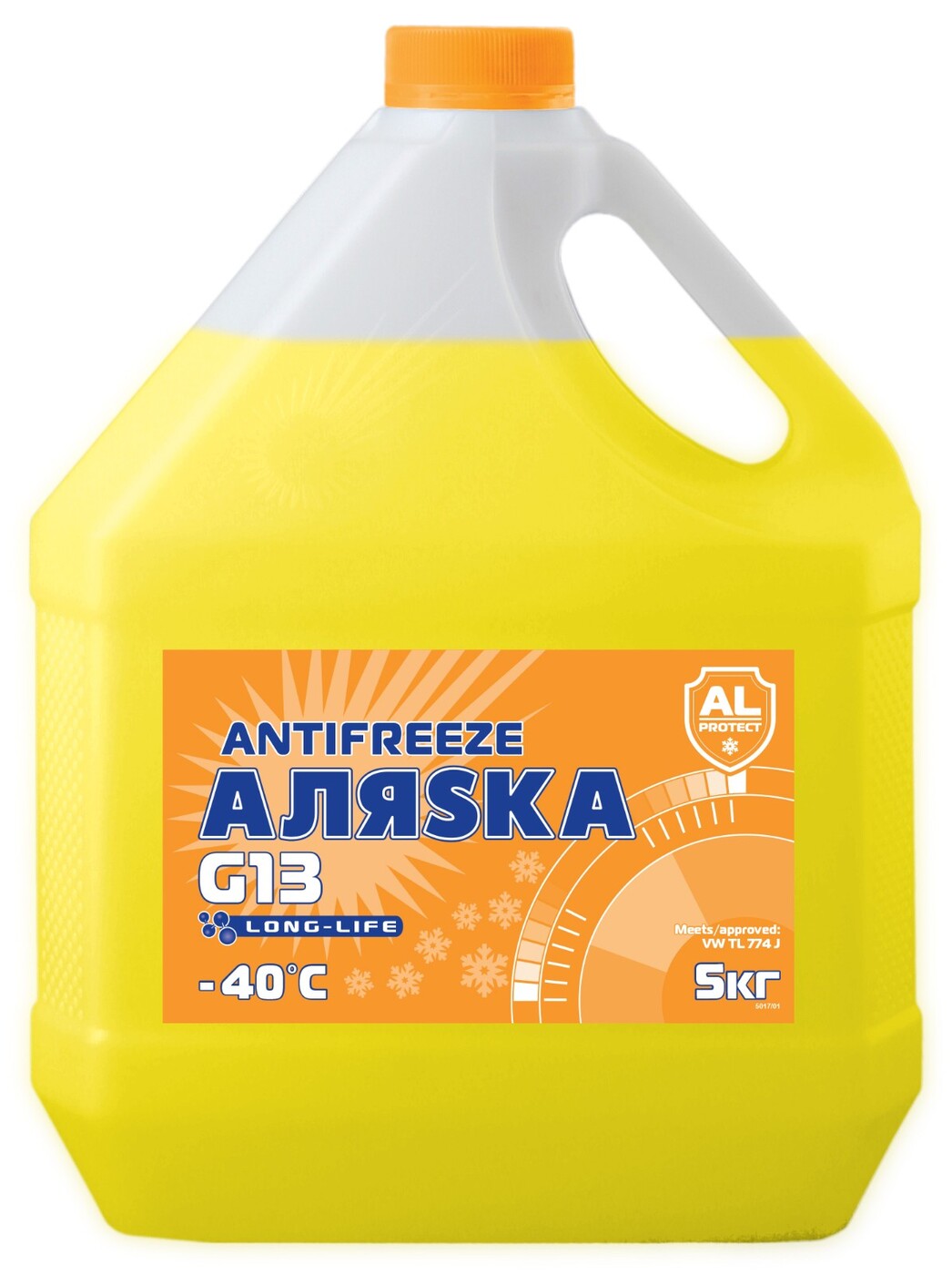 Антифриз Аляска Long Life G13 желтый 5кг