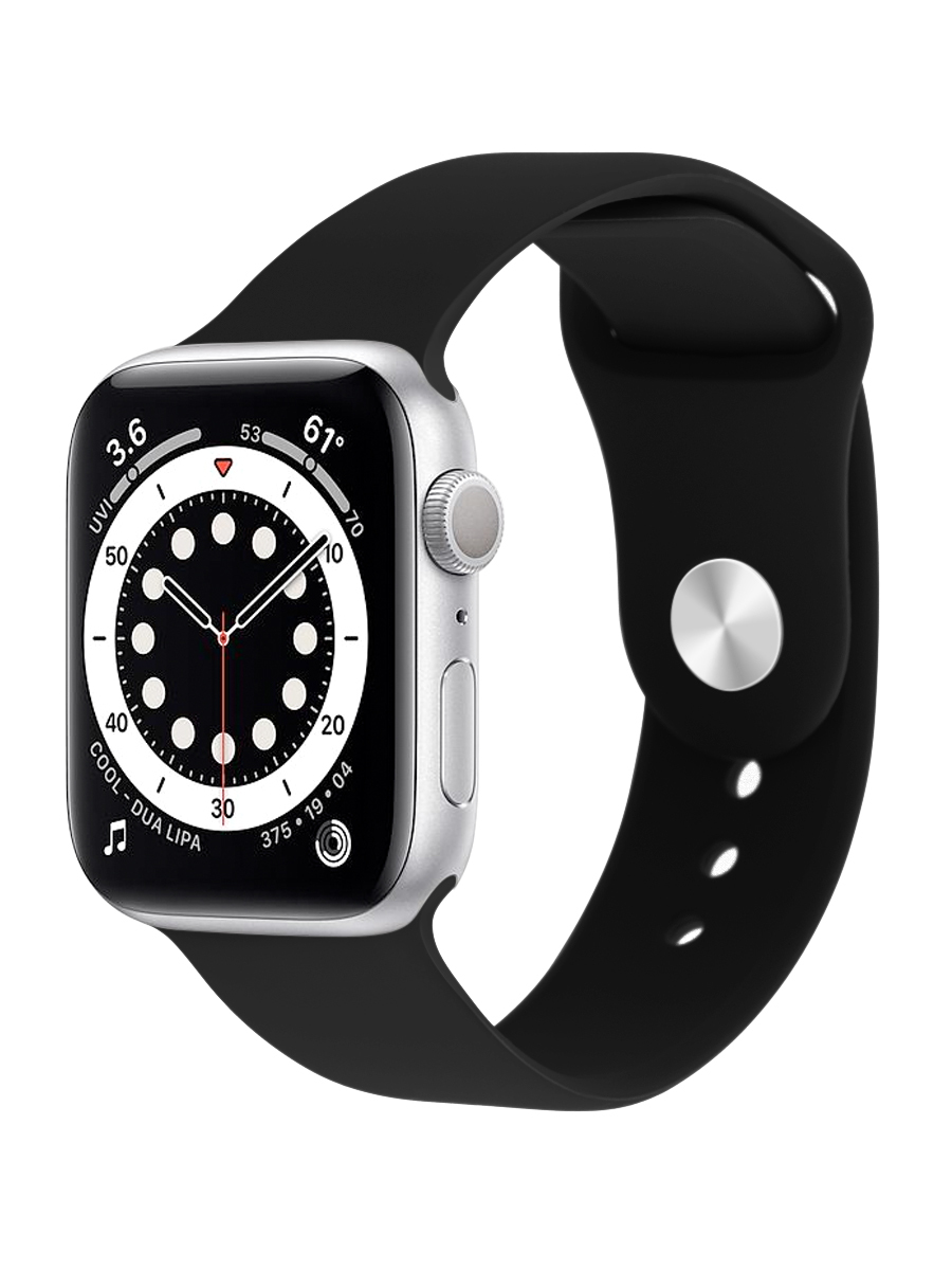 СиликоновыйремешокдляAppleWatch38мм/40/41mm,размерSMseries123456789/SE/SE2022(дляэплвотч),черный,Cavolo