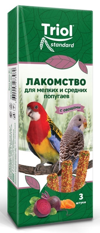 палочки для мелких и средних попугаев с о ощами 115 г