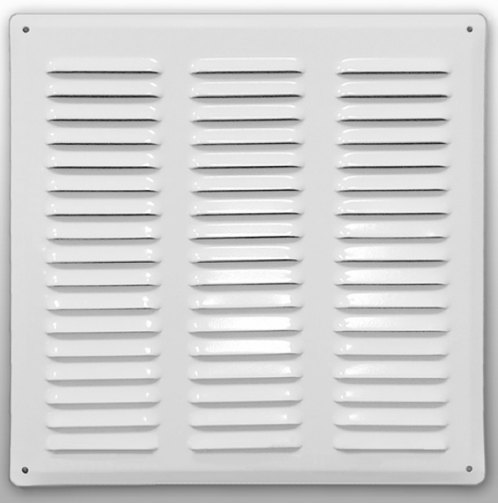 Решетка вентиляционная МВМ 400х400 металлическая оцинкованная, белая ...