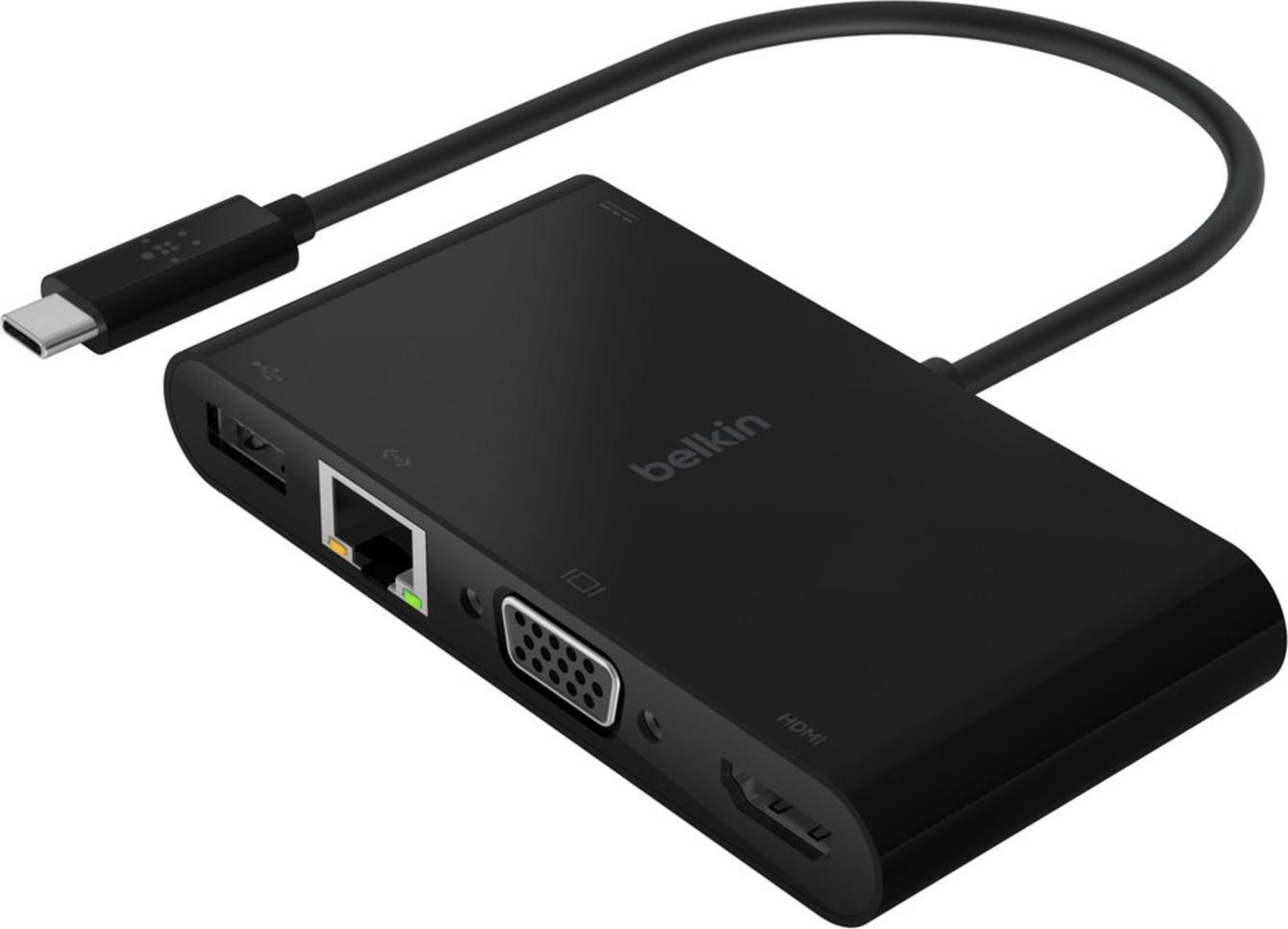 Адаптер (переходник) Belkin USB-C/HDMI, VGA, USB-A и Gigabit Ethernet ...