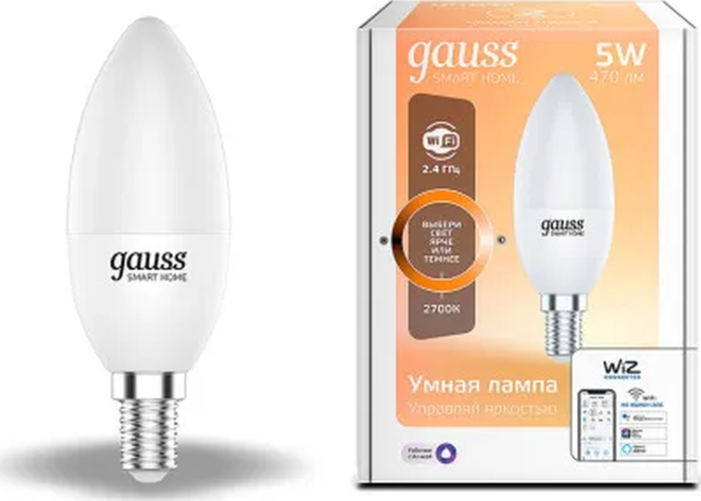 Gauss лампы smart home. Gauss e14 свеча диммируемая. Лампа Gauss Smart Home 1130112. Gauss 1009802105. Умная лампа Гаусс.