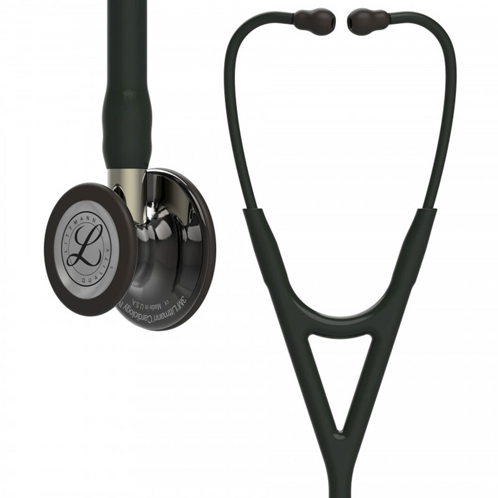 Стетоскоп 3M Littmann Cardiology IV, черная трубка, дымчатая акустическая головка, 69 см, 6204