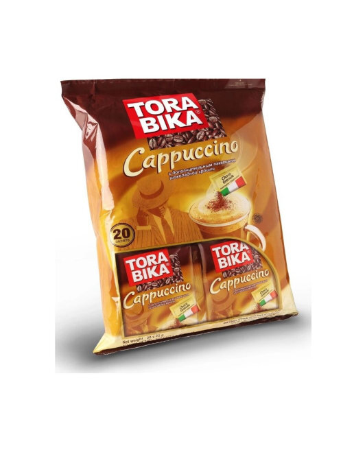 TorabikaCappuccino(ТорабикаКапучино)кофейныйнапитоксдополнительнымпакетикомшоколаднойкрошки,25гх20шт