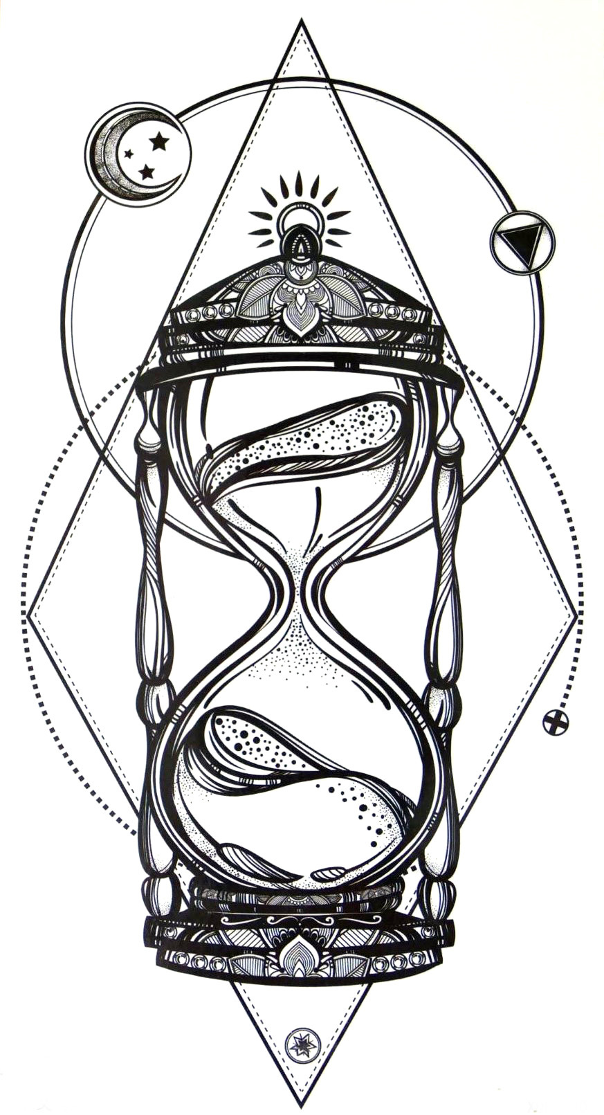Песочные часы тату дотворк