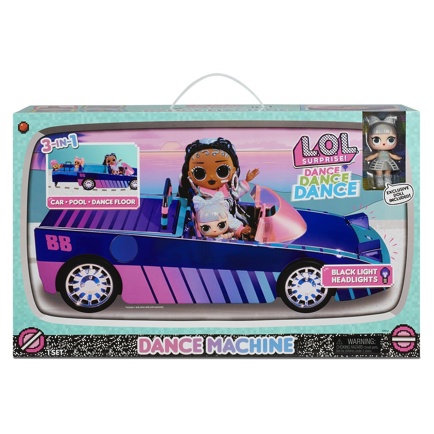 Игровой набор LOL Surprise Dance Machine Car with Exclusive Doll - Машина-Кабриолет  с куклой лол, 3 в 1 - кабриолет, бассейн, танцпол /синий - купить с  доставкой по выгодным ценам в интернет-магазине OZON (664412158)