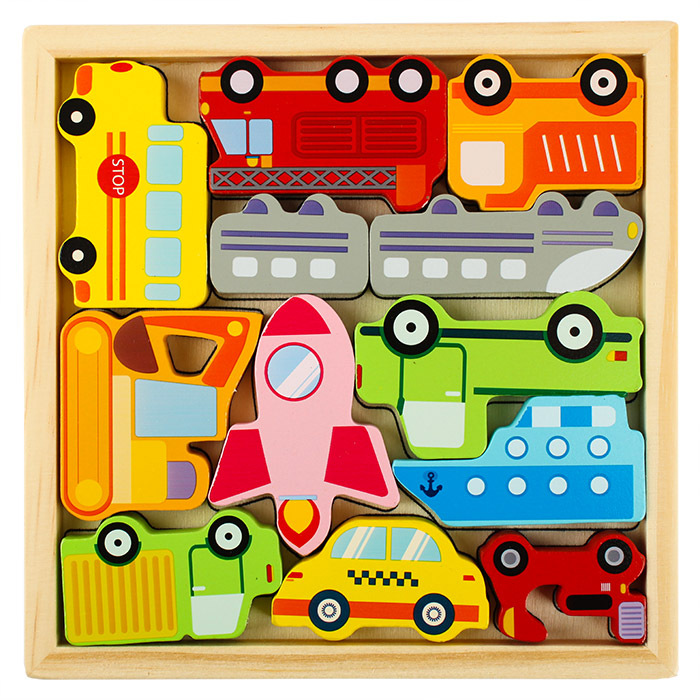 Развивающий деревянный пазл-головоломка транспорт / Пазл транспорт ...