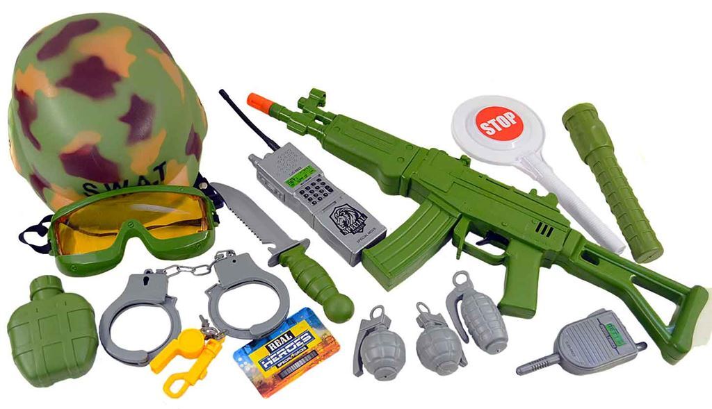 Озон для мальчиков. Игровой военный набор hanwe Toys. Набор военный 88587 с каской (48шт.в кор.). Набор оружия военного 8805/m017a 