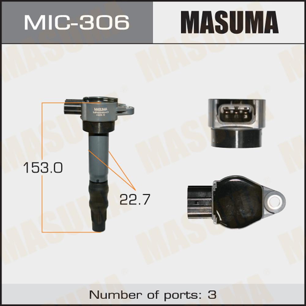 Катушка зажигания Mitsubishi Outlander 03-09 (2.4 4G69) MASUMA MASUMA MIC-306