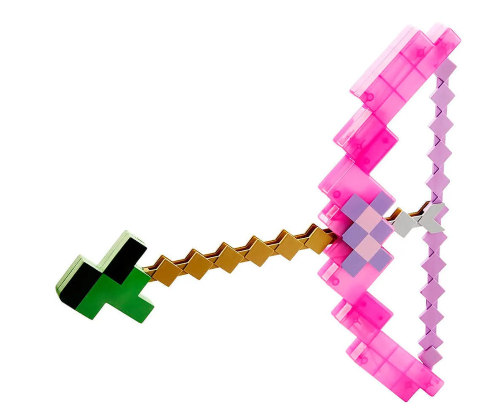 Пиксельный лук со стрелой из майнкрафт